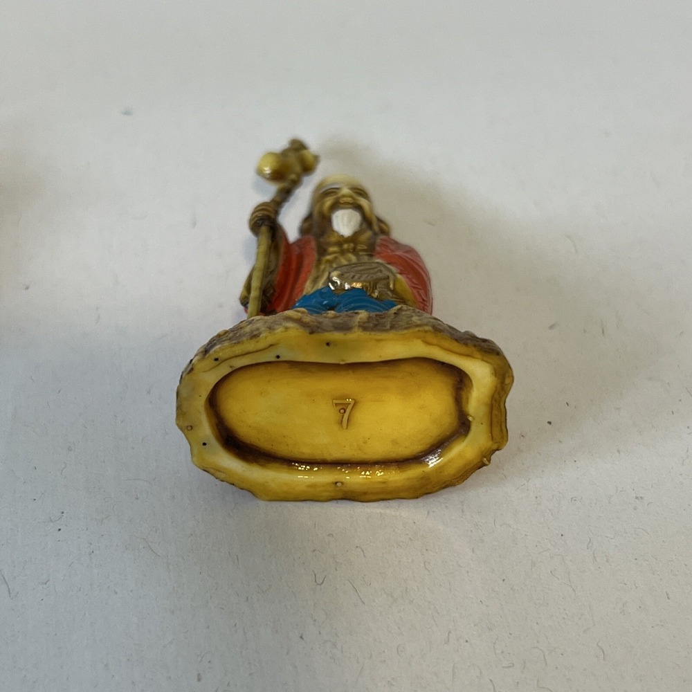 Vintage Japanese Painted Small Celluloid Figures 7 Gods of Good Fortune - Picture 15 of 16